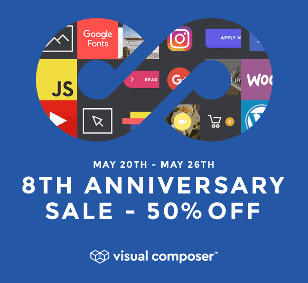 Visual Composer 8Th Anniversary Sale 50 Off