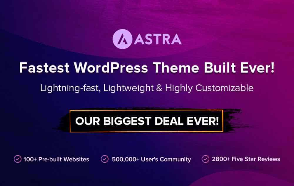 Thème WordPress Astra Black Friday Cyber Monday