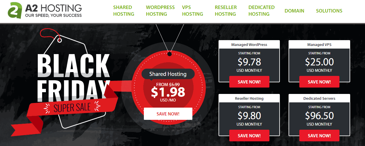 A2 Hosting Black Friday & Cyber Monday Sale 2019