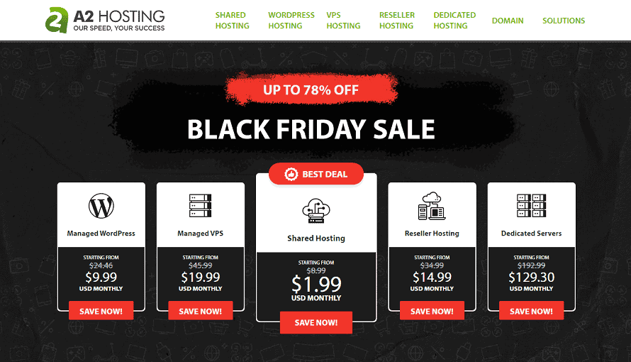 A2 Hosting Black Friday & Cyber Monday Sale 2020