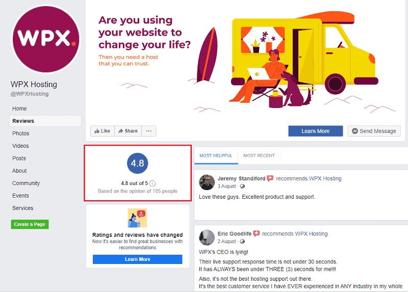 Wpx Hosting Facebook Reviews